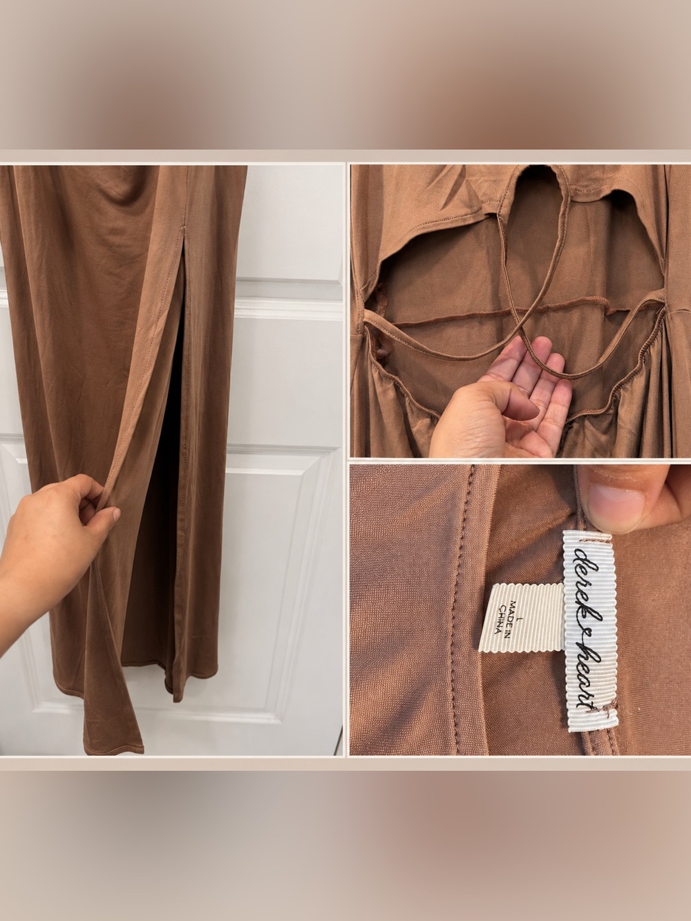 Derek Heart Brown Cutout Maxi Dress - Picture 5 of 6